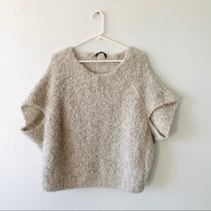 Zara Beige Fluffy Knit Mohair Blend Sweater Medium